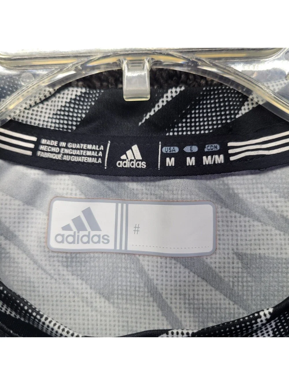 Adidas Men's Sz M white/Black Geometric print Long Sleeve T-Shirt